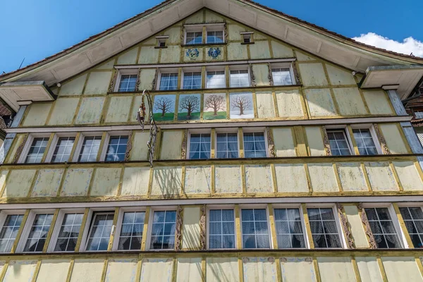 Appenzell Ελβετία 2021 Κτίρια Στο Ιστορικό Τμήμα Της Πόλης Appenzell — Φωτογραφία Αρχείου