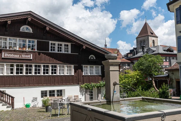 Appenzell Swiss 2021 Bangunan Bagian Bersejarah Kota Appenzell Kota Appenzell — Stok Foto