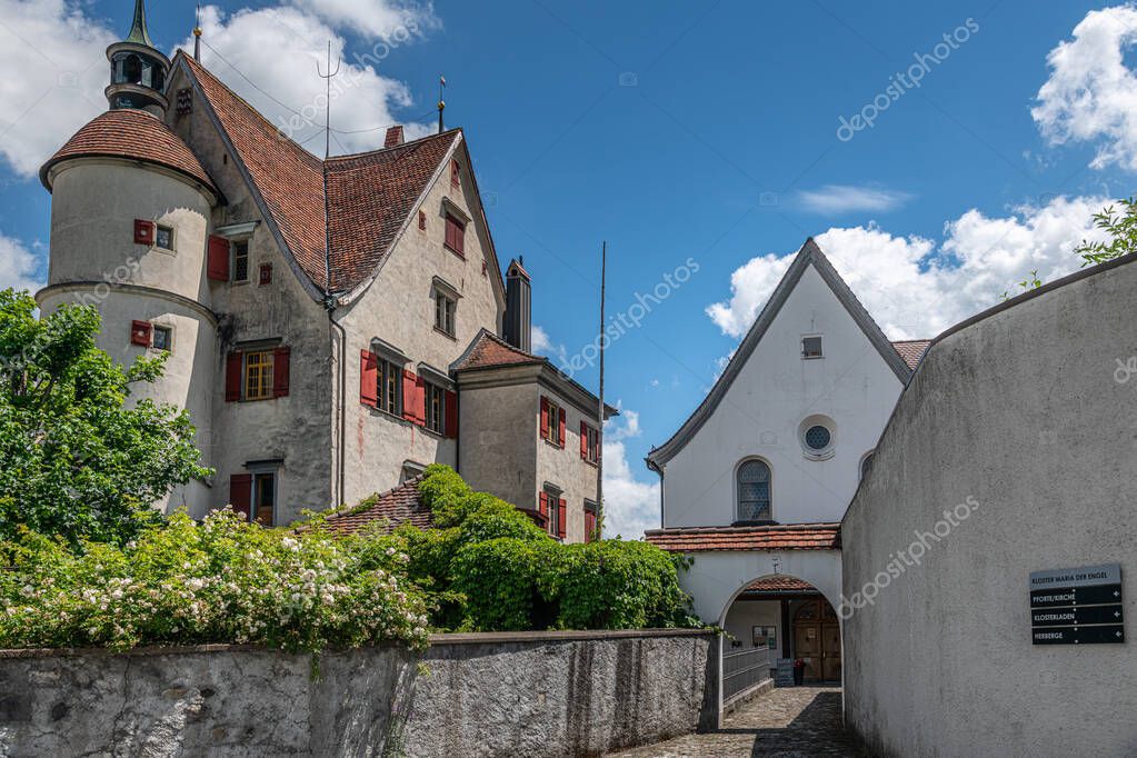 Appenzell, Suiza 02.07.2021 edificios en la parte histórica de la
