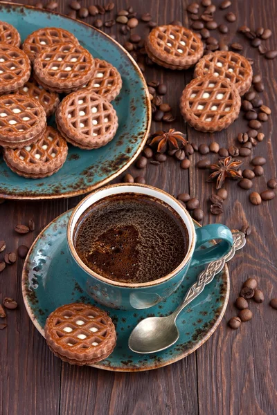 Micul dejun cu cafea și prăjituri — Fotografie, imagine de stoc