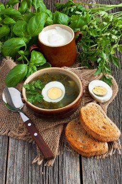 Yumurtalı kuş çorbası.