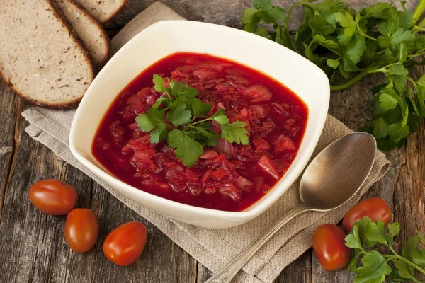 Masakan Rusia-ukrainia sup borscht — Stok Foto