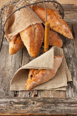 Geleneksel ciabatta ekmeği fırından yeni çıkmış