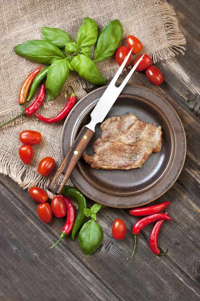 Bife de porco grelhado — Fotografia de Stock