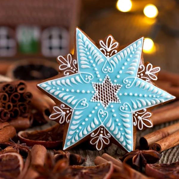 Composición navideña con galletas — Foto de Stock