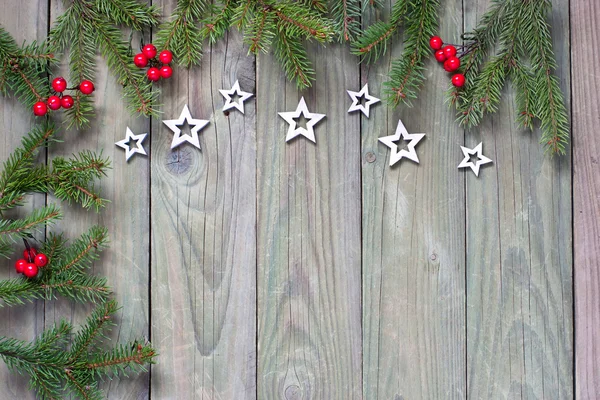 Christmas time composition. Wooden background  with copy space — Stock Photo, Image