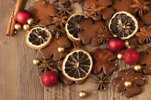 クリスマス自家製ジンジャーブレッドクッキー — ストック写真