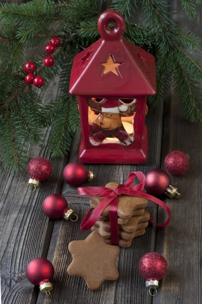 Christmas still life with bright symbols — Stock Photo, Image