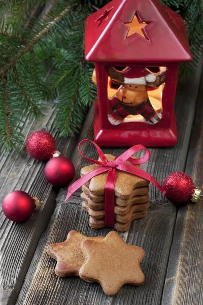 Bodegón de Navidad con símbolos brillantes —  Fotos de Stock