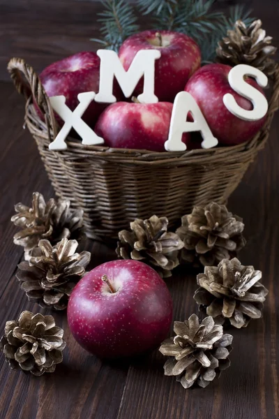 Composición con manzanas rojas —  Fotos de Stock