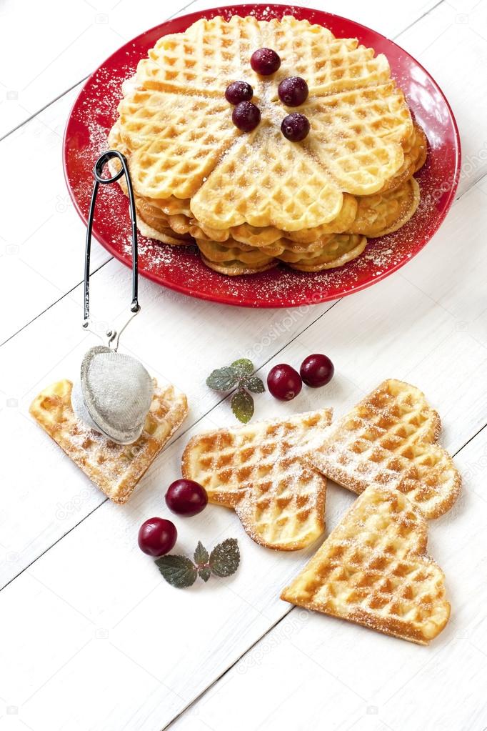 Baked heart waffles