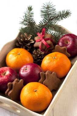 Noel meyve ile tatil kompozisyon