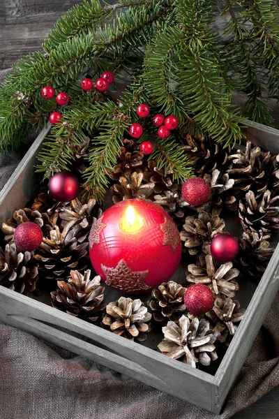 Christmas still life with bright symbols — Stock Photo, Image