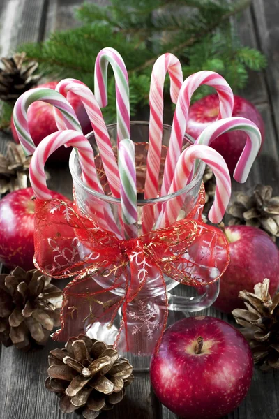Christmas sweets with holiday decoration — Stock Photo, Image
