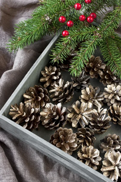 Tarjeta de regalo de Navidad con composición navideña — Foto de Stock