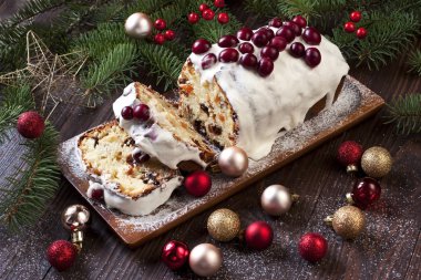 Christmas stollen with several ingredients clipart