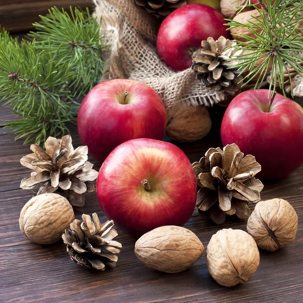 Composition with red apples — Stock Photo, Image