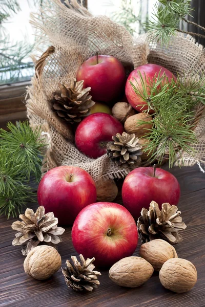 Composición con manzanas rojas — Foto de Stock