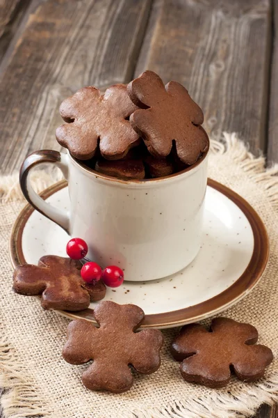 Weihnachten Lebkuchen in Keramiktasse — Stockfoto