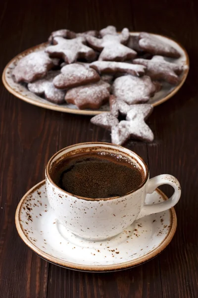 Cup of coffee with sweet cookies — Stock Photo, Image