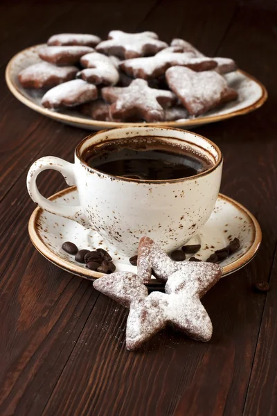 Taza de café con galletas dulces — Foto de Stock