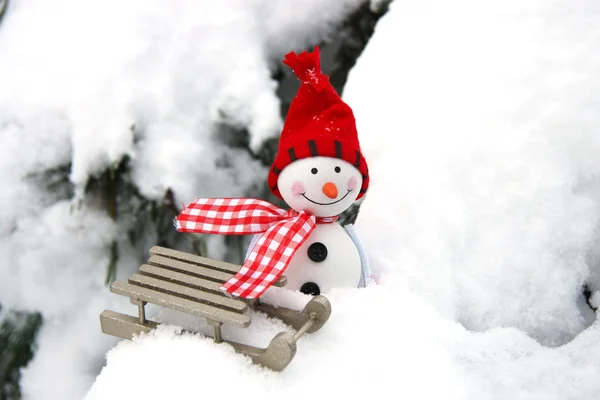 Composição de Natal com boneco de neve — Fotografia de Stock