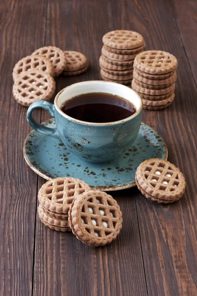 Desayuno con café y galletas — Foto de Stock