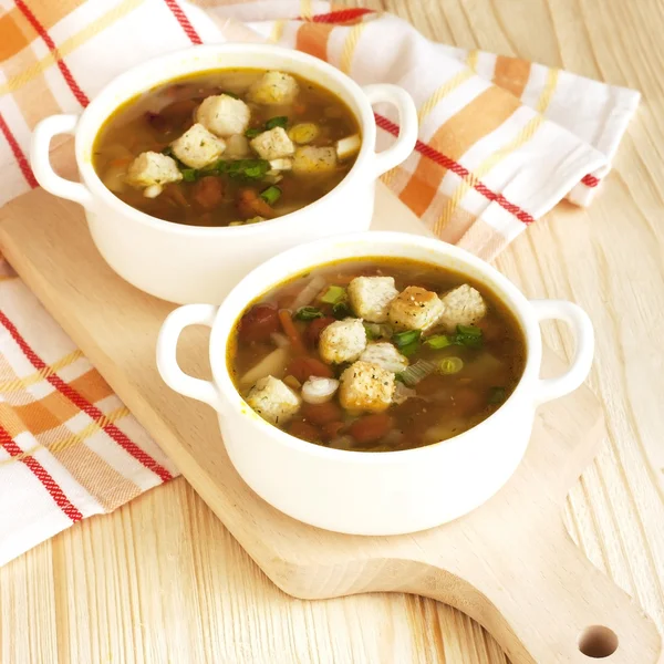 Beans vegetarian soup — Stock Photo, Image