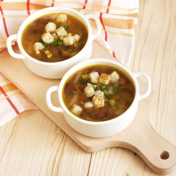 Beans vegetarian soup — Stock Photo, Image