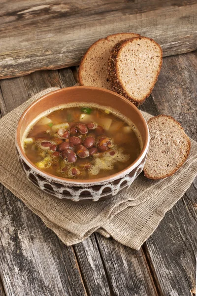 Bowl of bean soup — Stock Photo, Image