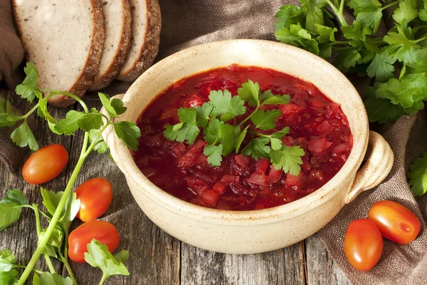 Sopa de remolacha con col — Foto de Stock