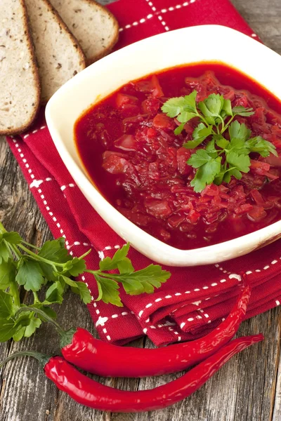Beetroot  soup with cabbage — Stock Photo, Image