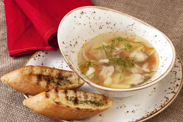 Zuppa di noodle di pollo — Foto Stock