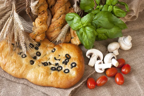 美味的典型面包面包从意大利的 — 图库照片
