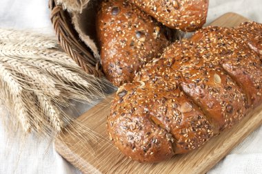 Taze çavdar somun ekmek, rustik tarzı