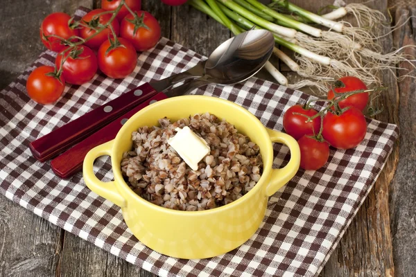 Buckwheat porridge with butter — Stock Photo, Image