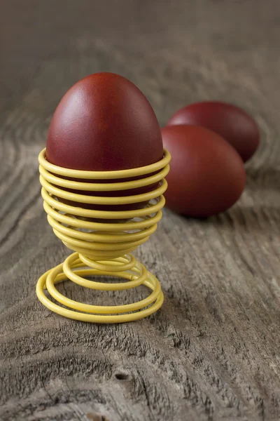 Easter eggs on wooden background — Stock Photo, Image