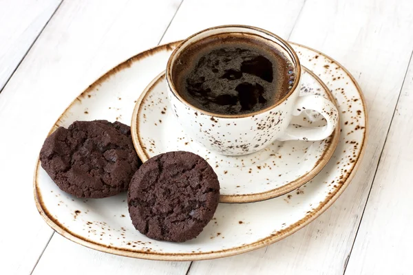 Desayuno con café y galletas — Foto de Stock