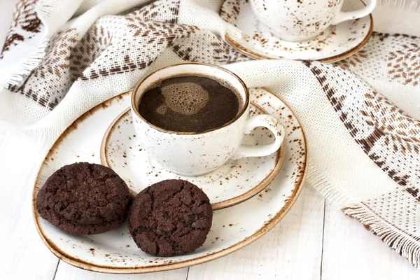 Natureza morta com biscoitos e café — Fotografia de Stock