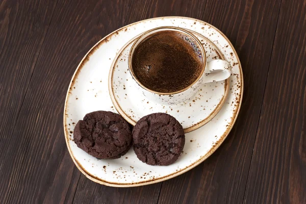 Colazione con caffè e biscotti — Foto Stock