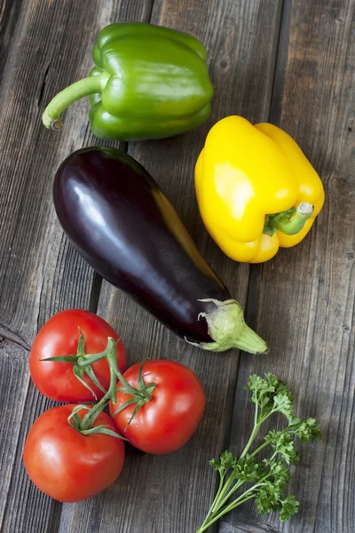 Lilek, rajčata a papriky — Stock fotografie