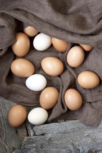 Барвисті яйця курячі — стокове фото