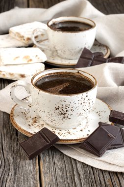 Doğu tatlılar ve kahve ile natürmort