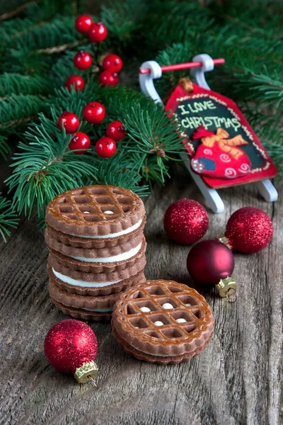 Vánoční čas složení s cookies — Stock fotografie