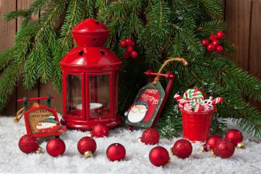 Tatil dekorasyon ile Noel kompozisyon