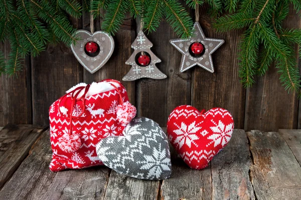 Natal ainda vida com símbolos brilhantes — Fotografia de Stock