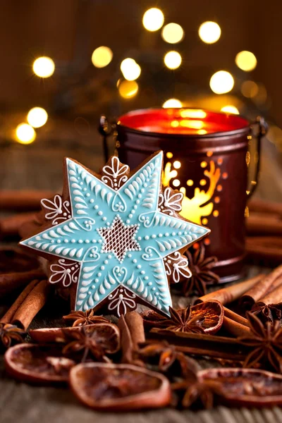 Composição de tempo de Natal com cookies — Fotografia de Stock