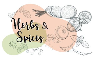 Sağlıklı yemek hazırlamak için doğal bitkiler ve baharatlar.