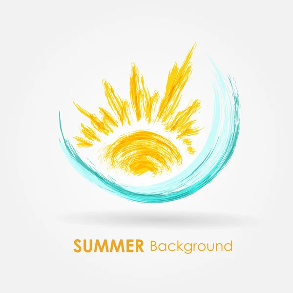 Watercolor summer background. — Stock Vector