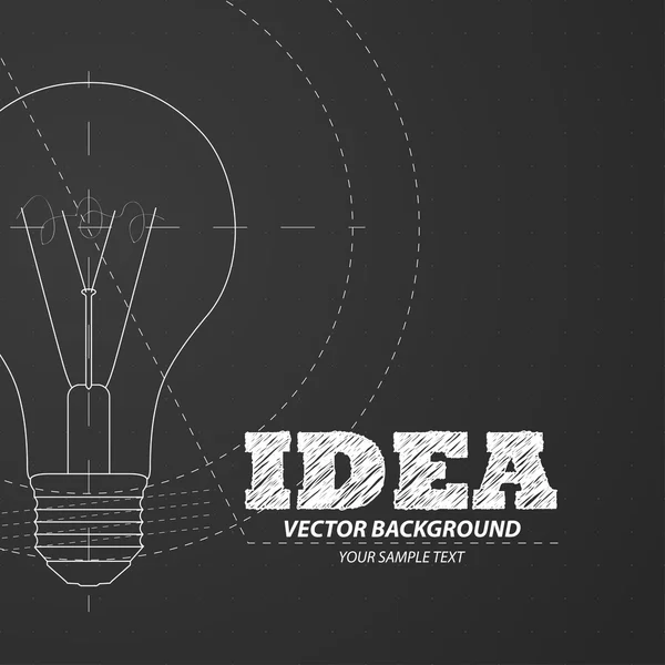 Disegno tecnico lampadina . — Vettoriale Stock